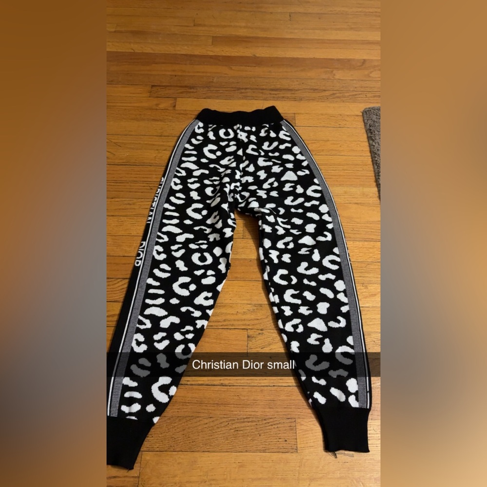 Dior Black and White Patterned Joggers